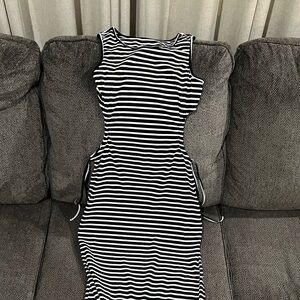 Black and White Striped Dress